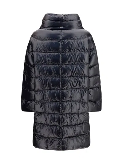 Herno Quilted Midi Down Jacket In Black