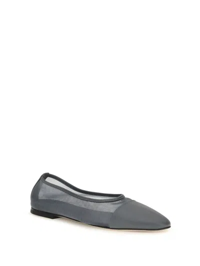 Dear Frances Gala Mesh-panel Ballet Flats In Gray