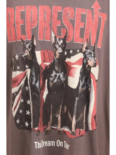 Represent Graphic Crew Neck T-shirt Short Sleeves In Brown