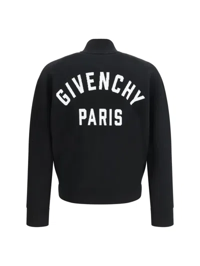 Givenchy Stretch Wool-blend Cardigan In Black