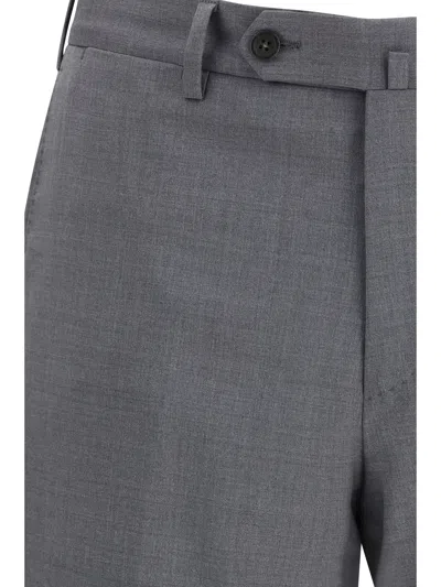 Germano Tailored Virgin Wool Pants In Gray