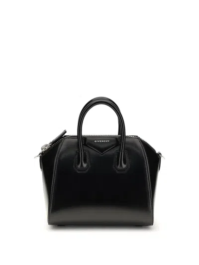 Givenchy Structured Leather Top Handle Bag In Black