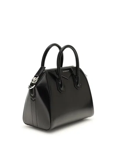 Givenchy Structured Leather Top Handle Bag In Black