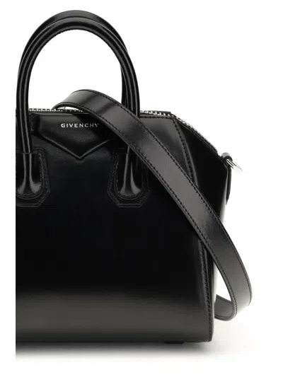 Givenchy Structured Leather Top Handle Bag In Black