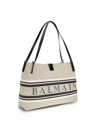 Balmain Release Shoulder Bag In Beige