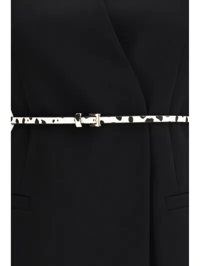 Max Mara Studio Double-breasted Cady Jacket With Belt In Black