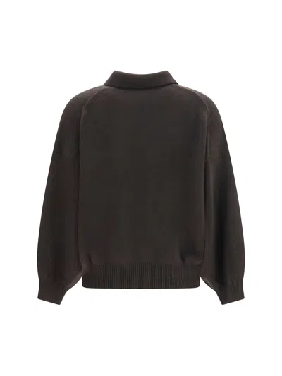 Lisa Yang Knitwear Casual Collar Detail Long Sleeves In Brown