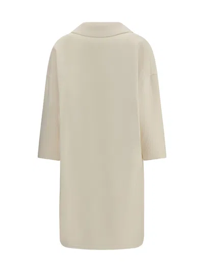 Aftercoat Double-breasted Wool Blend Coat In White