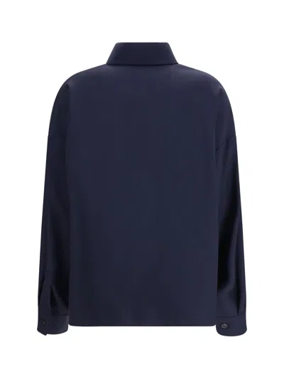 Max Mara Mulino Cropped Shirt Jacket In Blue