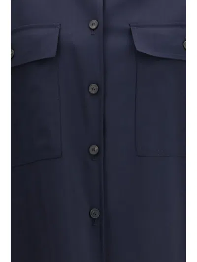 Max Mara Mulino Cropped Shirt Jacket In Blue