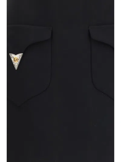 Versace Medusa-embellished Silk-trimmed Wool-blend Mini Skirt In Black