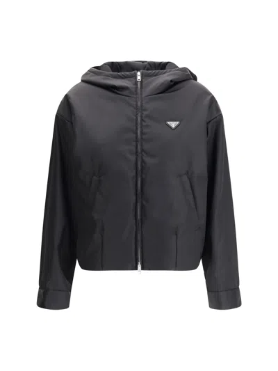 Prada Re-nylon Recycled Polyamide Down Jacket In Black