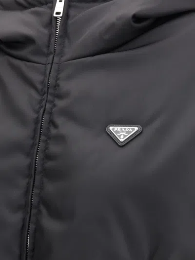 Prada Re-nylon Recycled Polyamide Down Jacket In Black