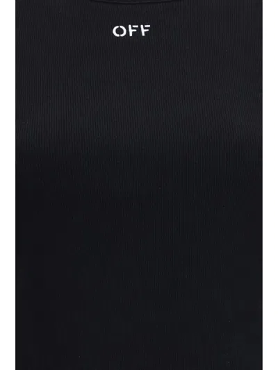 Off-white Off White Off Stamp Rib Basic Tee Black White In Black