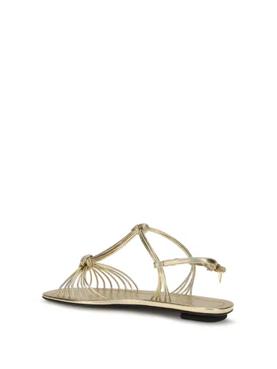 Prada Metallic Nappa Leather Sandal In Gold