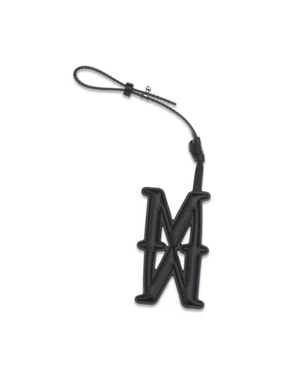 Max Mara Leather M-w Charm Key Case In Black