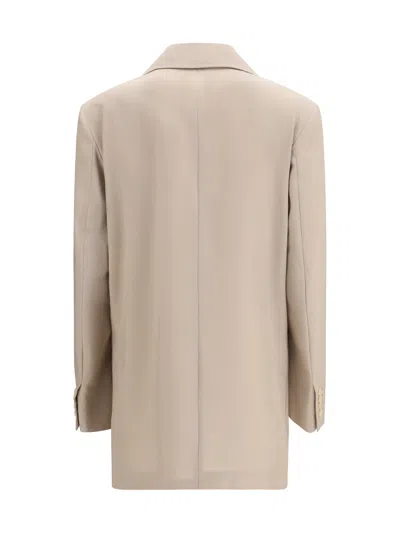 Max Mara Single-breasted Wool-blend Blazer In Neutral