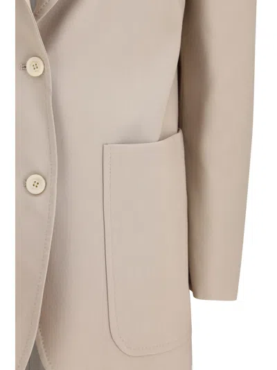 Max Mara Single-breasted Wool-blend Blazer In Neutral