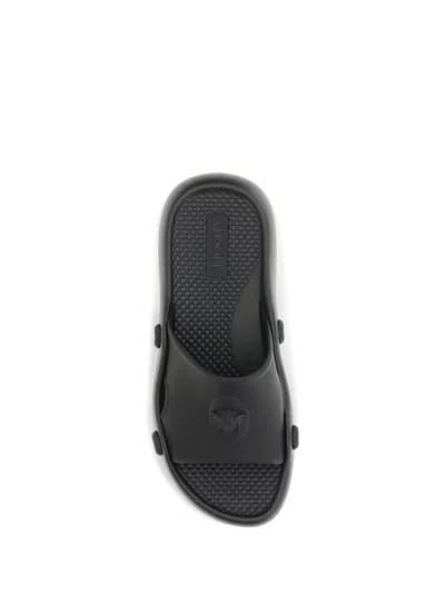 Versace Nettuno Medusa Head Open-toe Sliders In Black