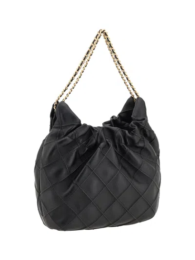 Tory Burch Fleming Mini Hobo Bag In Black