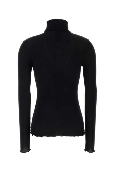 Prada Wool-silk Blend Turtleneck Sweater In Black