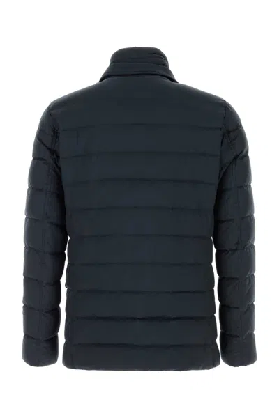 Herno Polyester Down Jacket With Feather-down Padding For Men In Blue