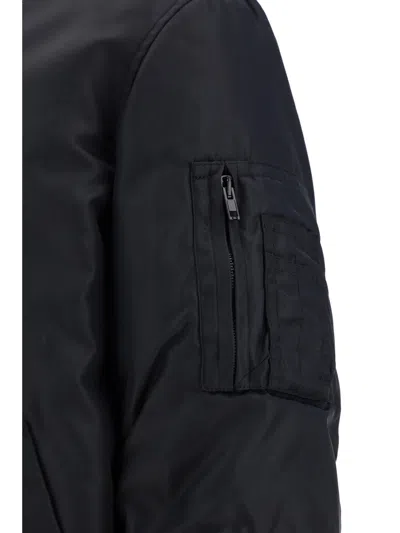 Moschino Quilted Polyamide Bomber Jacket In Black