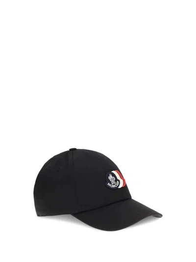 Moncler L20913b000210u618 Tricolour Logo Baseball Cap In Black