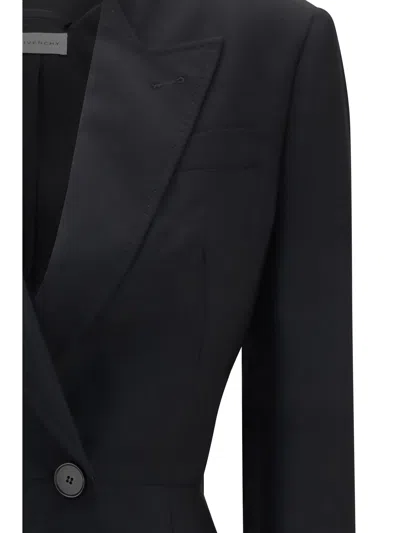 Givenchy Cut-out Double-breasted Wool Blazer In Blue