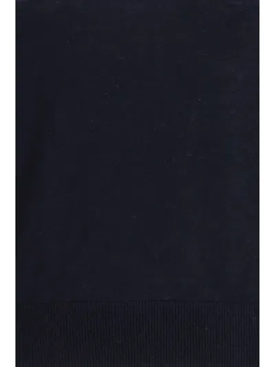 Max Mara Studio Silk And Wool T-shirt In Blue