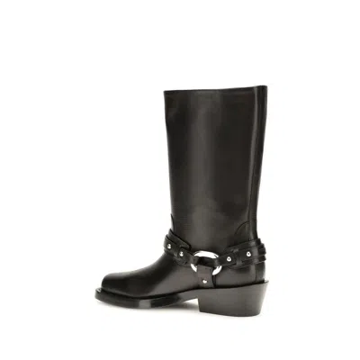 Rabanne Studded Harness Leather Boot In Black