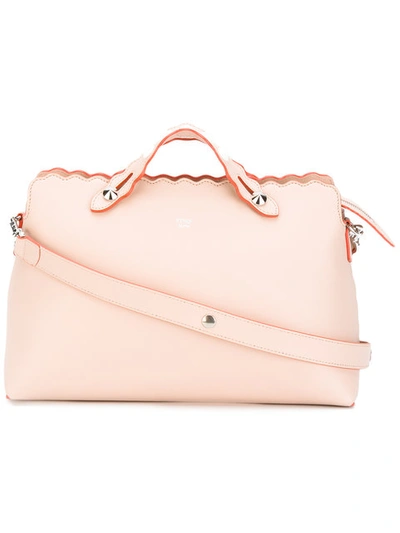 Fendi Large By The Way Bowling Bag In Plaster+palladio|rosa