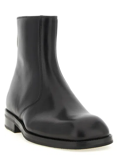Lemaire Square-toe Leather Ankle Boot In Black