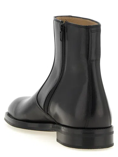 Lemaire Square-toe Leather Ankle Boot In Black