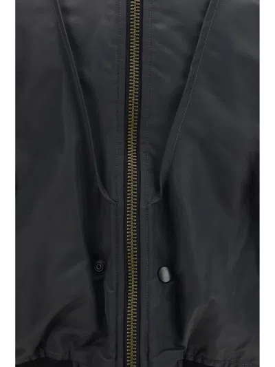 Maison Margiela Nylon Blend Bomber Jacket With Polyester Lining In Blue