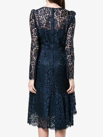Shop Dolce & Gabbana Lace Ruffle Mid Dress