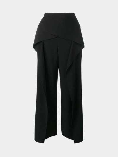 Shop Roland Mouret Cropped Wide Leg Trousers