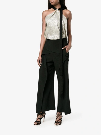 Shop Roland Mouret Cropped Wide Leg Trousers