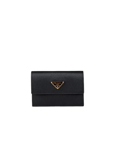 Prada Saffiano Leather Wallet In Black
