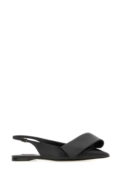 Givenchy Black Twisted Ribbon Slingback Ballerina Flats In Black