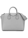 Givenchy 'small Antigona' Sugar Leather Satchel - Grey