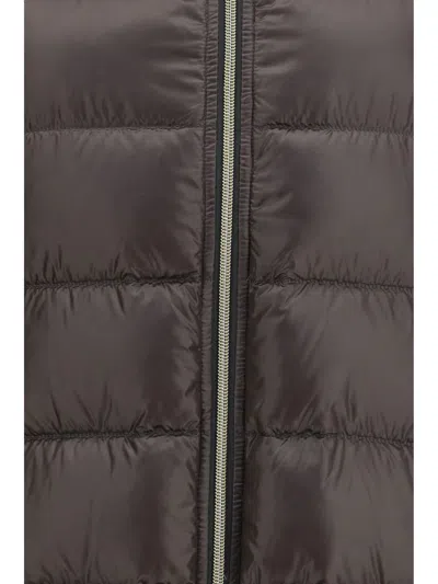 Herno Quilted Midi Down Down Jacket In Gray
