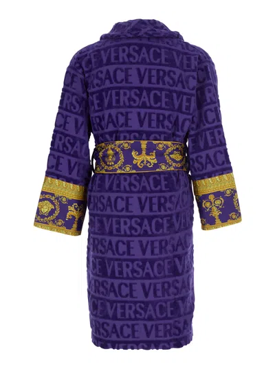 Versace Home Bathrobe In Purple