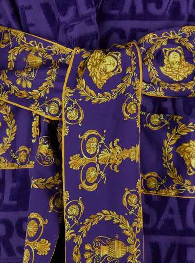 Versace Home Bathrobe In Purple