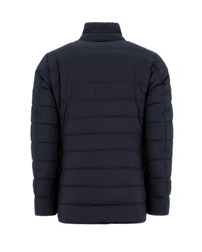 Herno Polyester Down Jacket With Feather-down Padding For Men In Blue