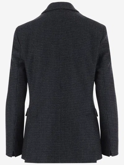 Lardini Houndstooth-pattern Single-breasted Blazer In Gray