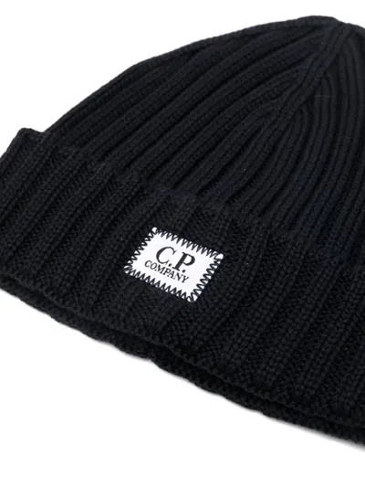 C.p. Company C.p.company Logo-patch Beanie Hat In Black