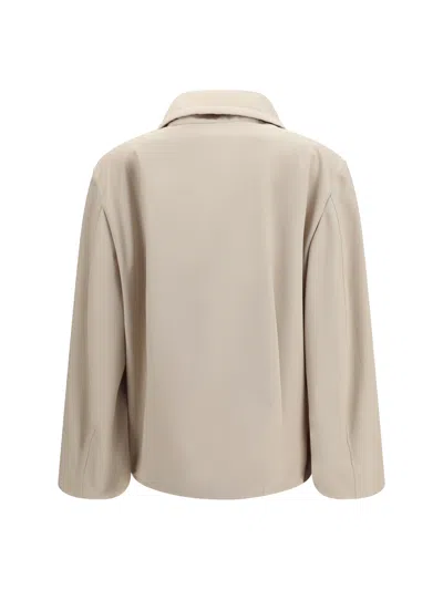 Lardini High-neck With Drawstring Jacket In Neutral