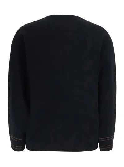 Max Mara Wool V-neck Blouse In Blue