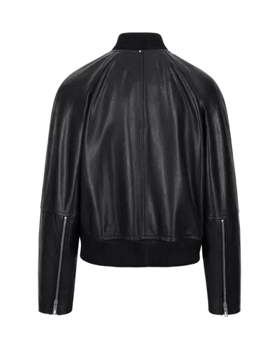 Sportmax Sheep Nappa Leather Jacket With Elastic Quilted Detailing In Black